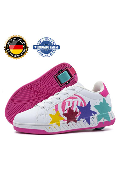 Breezy Rollers Wheeled Sneakers Splash White/Pink