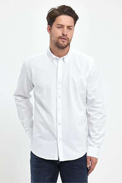 VENA Ανδρικό πουκάμισο Oxford Regular Fit - Λευκό