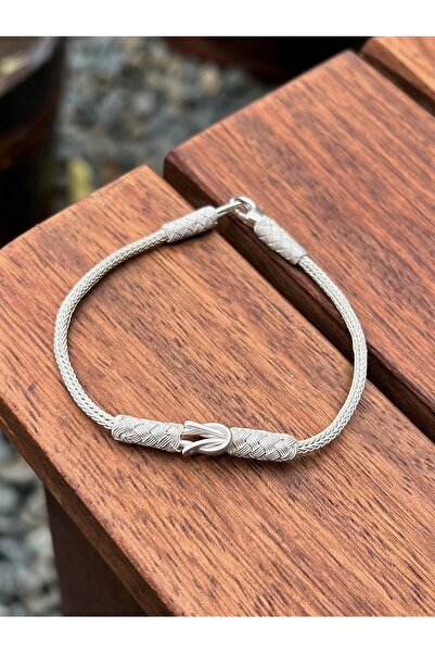 KAZZAZE Gümüş Kazaziye Çift Ajur Detaylı Gümüş Bileklik Bıl017