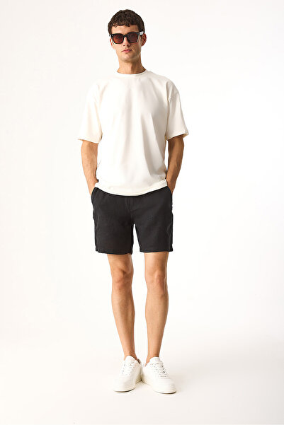VENA Σορτς από λινό Smith-Μαύρο