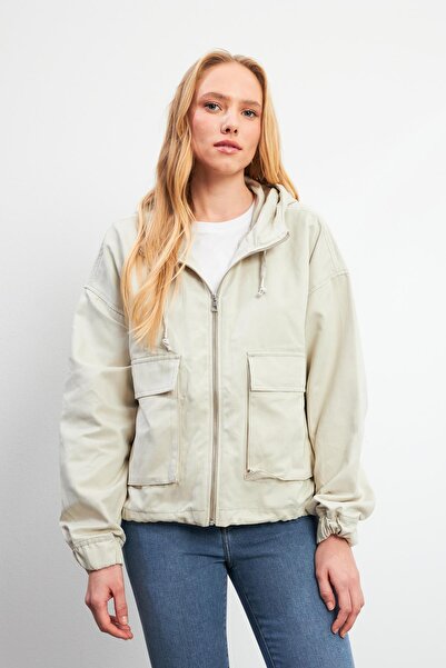 VENA Meggy Hooded Windbreaker Jacket-Sand