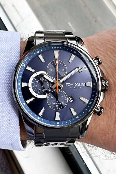 Tom Jones Smoke Colored 3 Atm Waterproof Men's Wrist Watch - Steel Cord Bracelet Cbk59