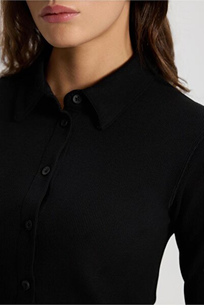 VENA Πουκάμισο σε σχήμα καμιζόλας T-shirt-Μαύρο