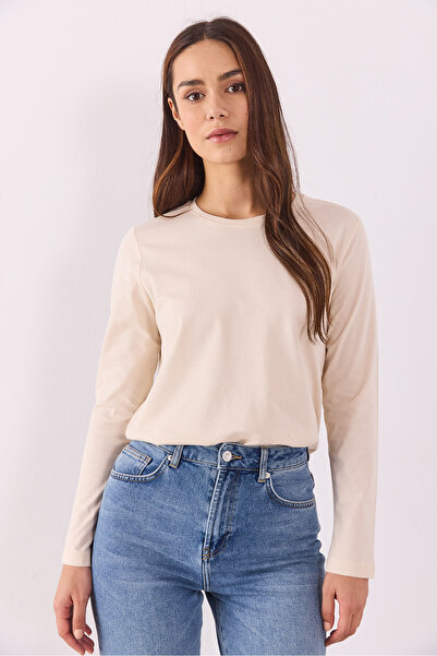 VENA Tricou de bază Gloria Crew Neck Regular Fit - BEI