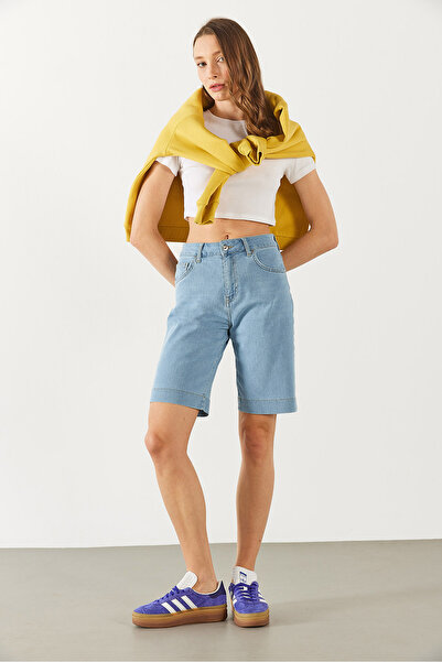 VENA Gabriel Med Blue Regular Fit Jean Şort - MED BLUE