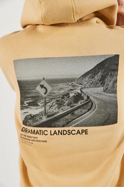 VENA Світшот з принтом пейзажу - бежевий