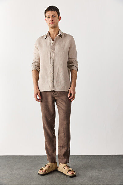 VENA Cămașă de in Nicolas Regular Fit - NATURAL