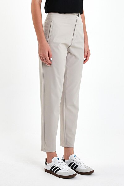 VENA Pantaloni chino tehnici cu detaliu pe picioare Paula - Stone