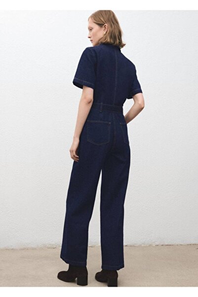 MANGO Woman Kemerli denim tulum