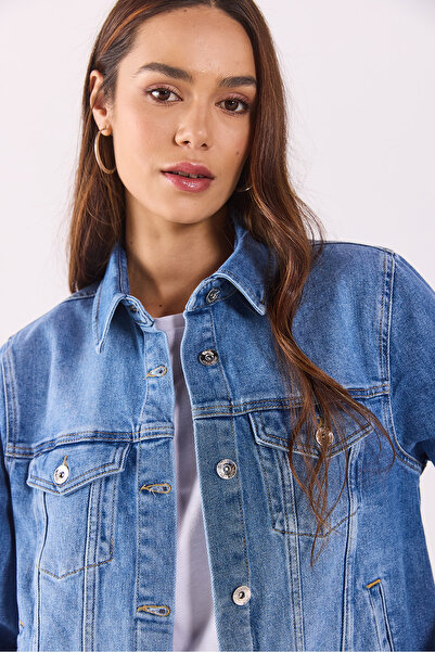 VENA Jachetă din denim Ally Dirty Med Blue Slim Fit-Dirty Med Blue