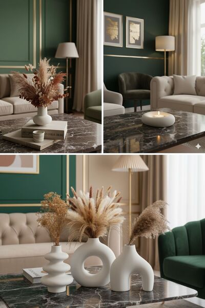 muffag Set de 3 obiecte din ipsos realizate manual - pot fi cu bule de aer și mică zgomotă