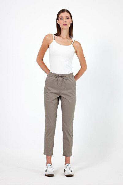 VENA Alian Beli Lastikli Gabardin Pantolon-Haki