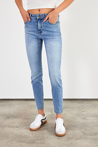 VENA Pantaloni skinny din blugi azuri murdari Gabriella - Azur murdar mediu