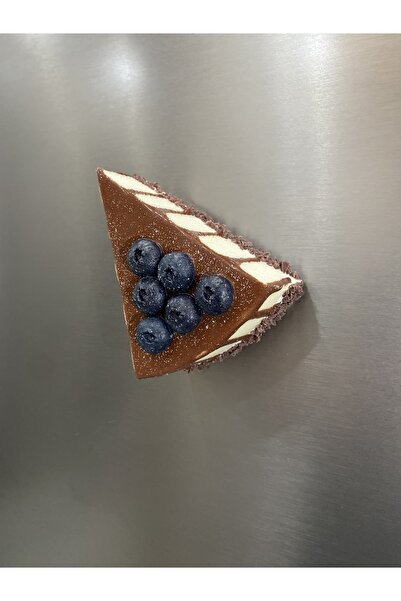 Bonila Handmade Yumuşak Tatlı Dekor: Yaban Mersinli Dilim Pasta Magnet ve Mas...