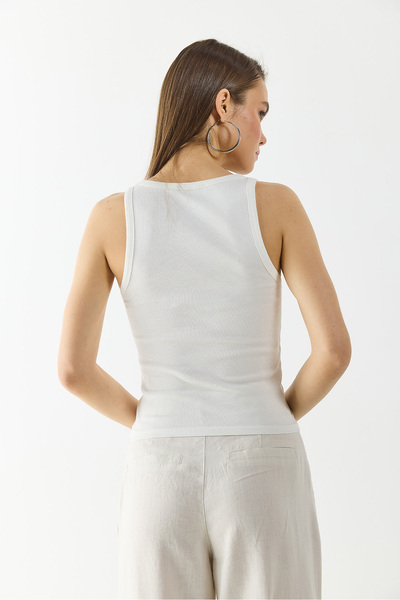 VENA Ribbed Thick Strap Top - Fildişi̇