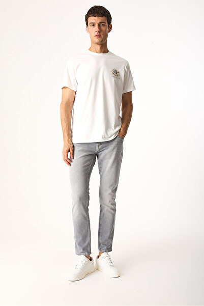 VENA Μπλουζάκι με στάμπα Sakura με λαιμόκοψη και κανονική εφαρμογή-ιβουάρ