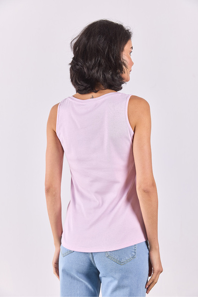 VENA Matilda Button Detailed Fitted Tank Top - Lila