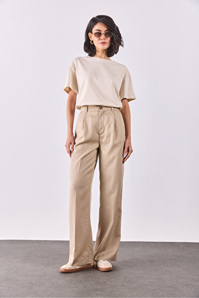 VENA Παντελόνι Chloe Wide Leg Palazzo(TENCEL)(TM) - Μπεζ