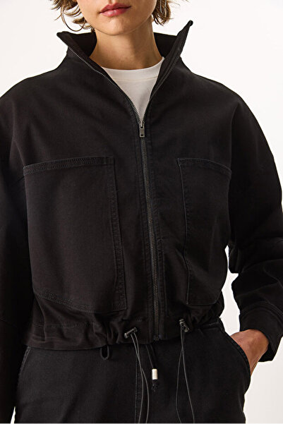 VENA Marla Black Oversize Jean Jacket - Black