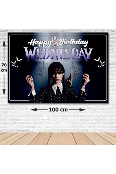 Parti Dükkanım لافتة عيد ميلاد الأربعاء 2 بدون صورة 70*100 سم