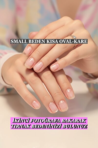 Easy Beauty 100 Adet Jel Tips SMALL Beden Kısa Oval Kare Protez Takma Tırnak ...