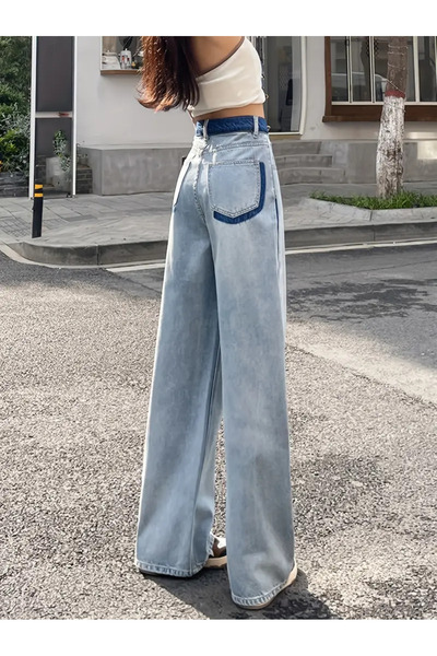 Semesia Şerit Yıkama Detaylı Baggy Jean