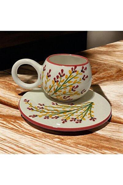 MOSHOME Special Design Handcrafted Tea and Coffee Cup with Saucer