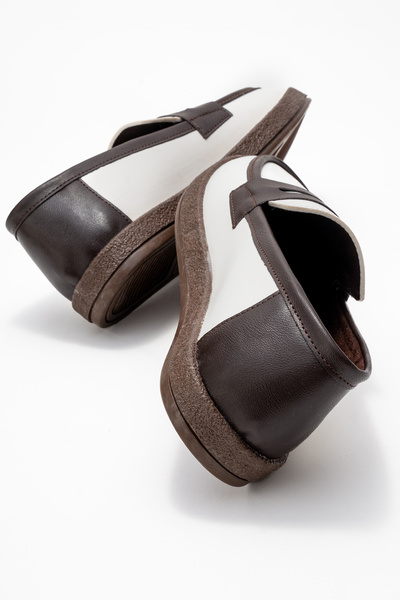 by selvi Lukka Shoes Мъжки бели мокасини с ресни от синтетична кожа Livya