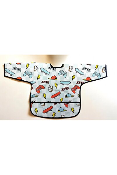 MİLAYS LİFE HOME COLLECTİON Unisex Baby 0-36 Months Long Sleeve Activity Hobby Food Bib with Pockets