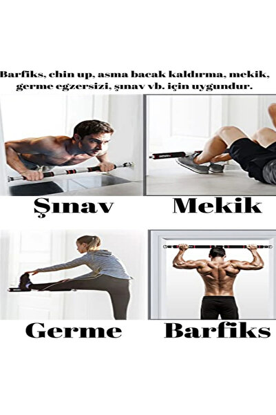 Reidan Barfiks Demiri Kapı Barı Koridor 60-100cm Koridor Barfiksi Barfix Spor Aleti Demiri Barfiks Çubuğu
