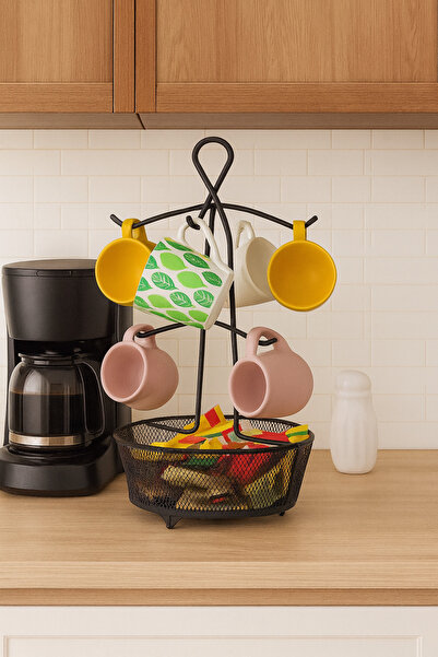 VENON Home Fincan Standı Siyah Kahve Köşesi Düzenleyici Masa Düzenleyici Finc...