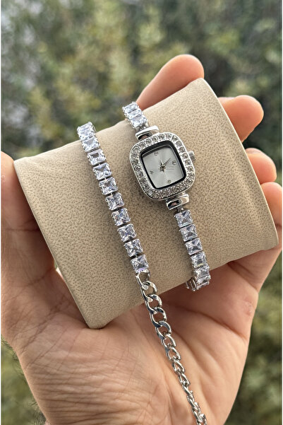 Tulpar Special Series Wrist-Wrapped Zircon Baguette Stone Square Minimal Case Women's Wristwatch