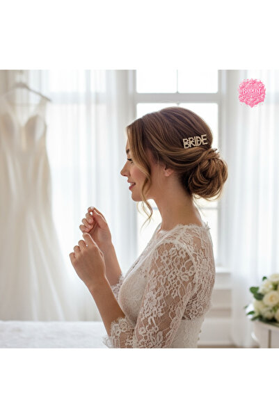 BRIDEIST WEDDING CO "مشبك شعر مكتوب عليه ""BRIDE"" مرصع بالأحجار" | مشبك الزف...