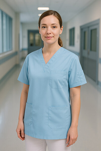 mirach Uniforme pentru asistentă medicală și medic cu 4 buzunare, uniformă unică, uniformă chirurgicală pentru spital, îmbrăcăminte medicală confortabilă