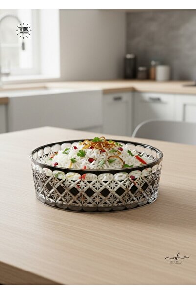 Akden Kristal Crystal Cutting Decor Estrella 25 cm Glass Bowl