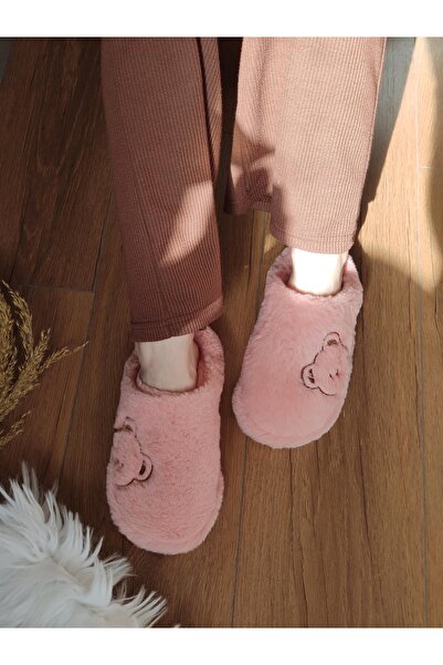 Behtah Kundura Plyšové dámské domácí pantofle - s věnem a detailem svazku, bezhlučná silná podrážka