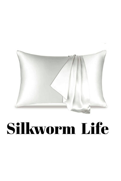 silkworm Life - 100% натуральна шовкова наволочка - 50x70 см (БІЛА / БЕЗ ФАРБ - НАТУРАЛЬНИЙ КОЛІР ШОВКУ)