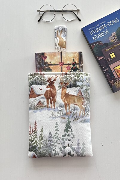 Outlet Çarşım Husă de protecție pentru cărți din in cu model de cerb Cadou pe...