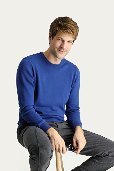 Kiğılı Pulover tricotat din bumbac, slim fit, cu decolteu