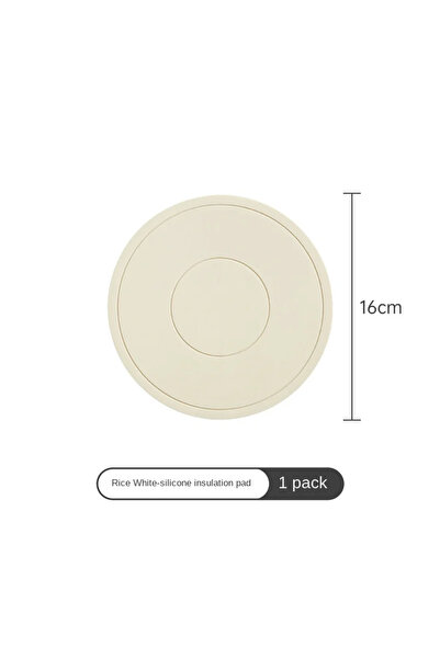 Choice Round 16cm H45 off-white High Temperature Resistant Thickened Silicone Coaster Round Microwave Oven
