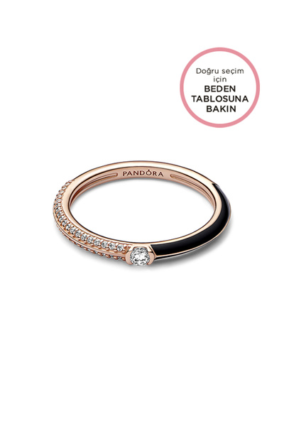 Pandora ME Pavé & Siyah İki Renkli Yüzük