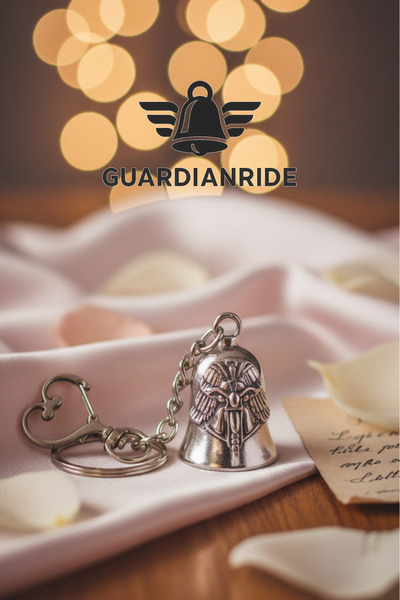 GuardianRide جرس حماية المحرك الفولاذي – سلسلة مفاتيح على شكل ملاك الحماية طراز جريلم بيل