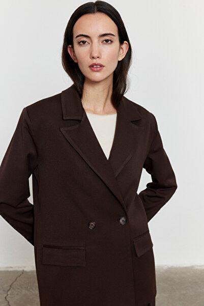 FACETTE Γυναίκες 2023458577   Μπουφάν Blazer με καφέ κουμπιά