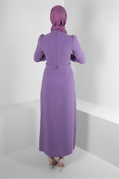 Alvina DİK YAKA TAŞ DETAYLI ELBİSE 43542