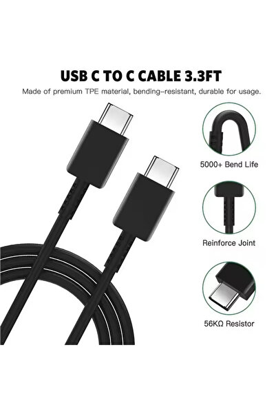 Samsung مجموعة شاحن S24 Ultra الأصلي باللون الأسود من الاتحاد الأوروبي، محول شحن سريع 45 وات، كابل 5 أمبير أصلي