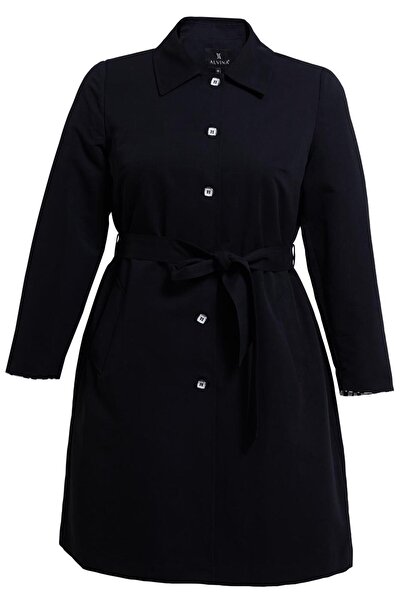 Alvina KUŞAKLI BÜYÜK BEDEN TRENÇKOT 10892