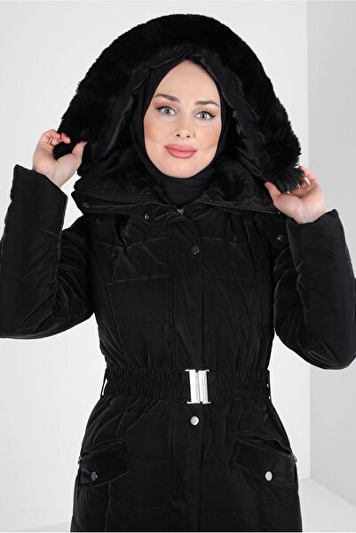 Alvina KAPÜŞONLU KEMERLİ MANTO 90433