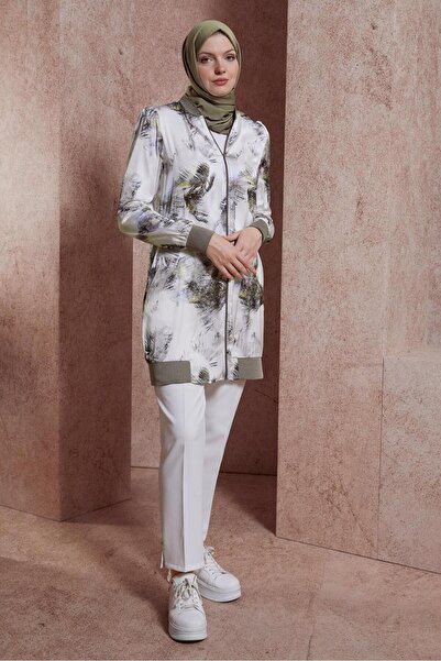 Alvina 44571 Patterned Chiffon Satin Tunic