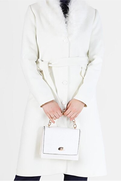 Alvina Γούνινο Λεπτομερές Παλτό Ζώνης 90206