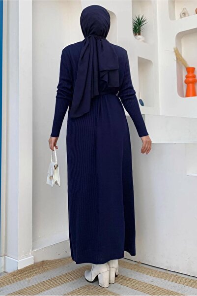 TRENDTESETTÜR ΓΥΝΑΙΚΕΙΟ ΠΛΕΚΤΟ ΦΟΡΕΜΑ ΣΚΟΥΡΟ ΜΠΛΕ ΖΩΝΗ T 41332